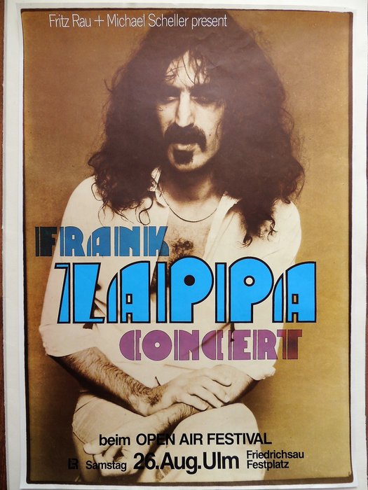 Frank Zappa Repro Tour POSTER Shame 