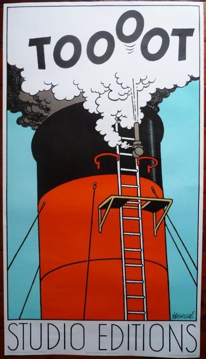 Hergé - Affiche lithographique TOOOOT (100 x 55 cm) - (1980)