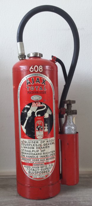 Old fire extinguisher, AJAX, 1963.