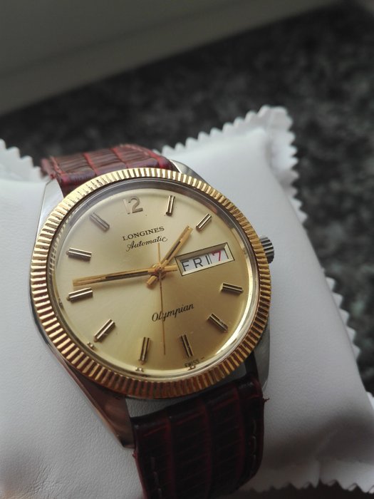 Longines Automatic Olympian Calibre 508 - Quick date set - Steel case - Milled bezel - 18 kt gold - 1972 - Men's wristwatch