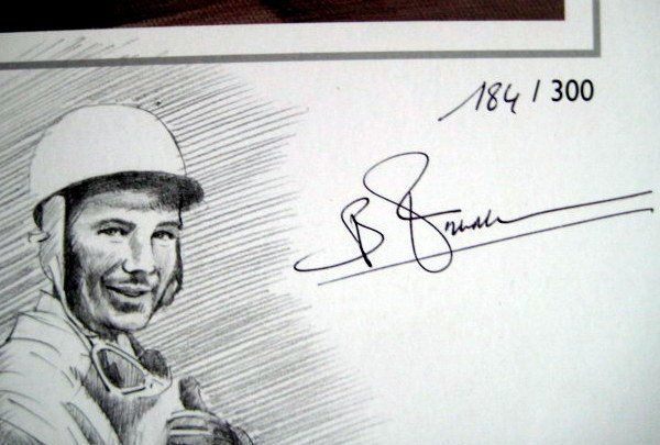 Image 3 of Picture/artwork - Limited Edition - Vanwall #18/Stirling Moss - Italian Grand Prix (Monza) 1957