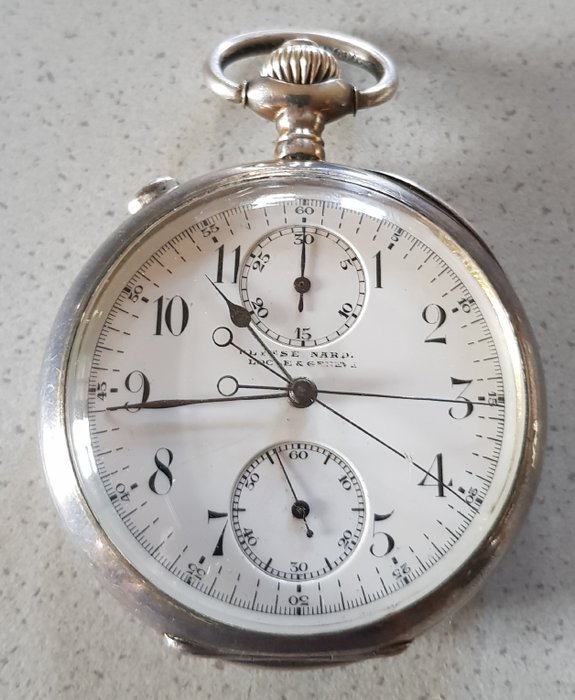 Ulysse Nardin, Locle Geneve - Lepine pocket watch - Rattrapante (drag hands) stopwatch - Switzerland, around 1900