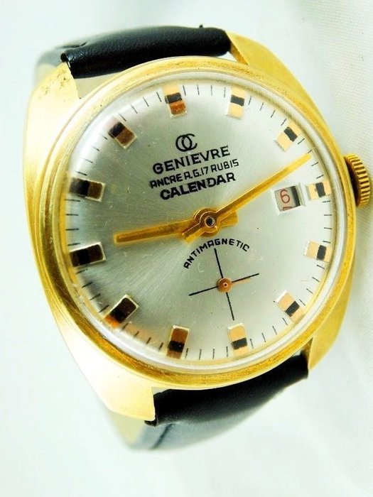 GENIEVRE ANCRE A.G. CALENDAR - SWISS men's watch - from the 1950s