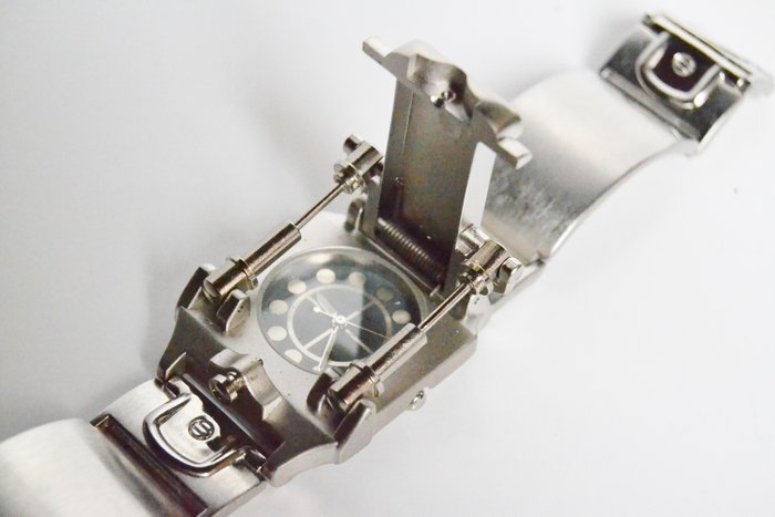X-Data - Very Unusual Wristwatch  -  Steel, Hydrolic lifting Face, Steampunk/Retro