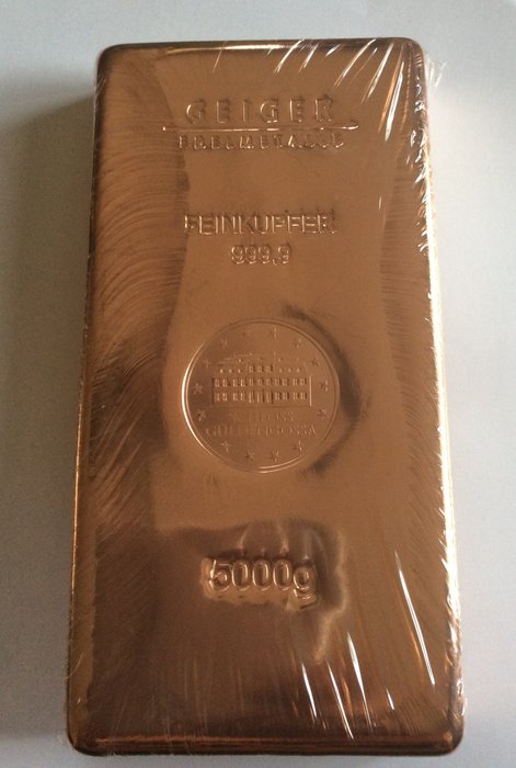 Germany - 5 kilo cast copper bar -.999 fine copper - Geiger "Schloss Güldengossa"