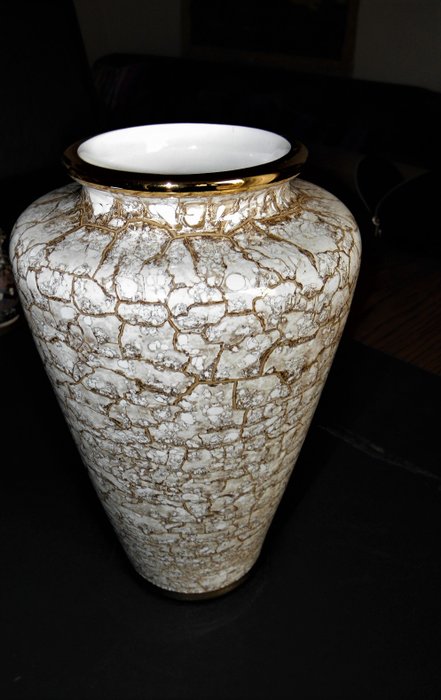Lancel mark vase ceramic with gilded with fine gold