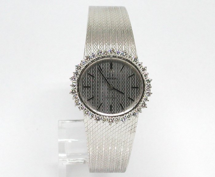 omega white gold and diamond ladies watch