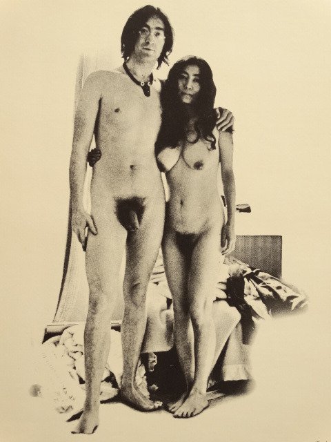 John Lennon and Yoko Ono's famous nude album cover photo was taken ins...