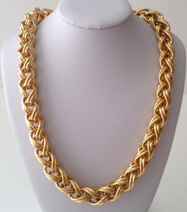 Vintage NAPIER Gold Plated Woven Chunky Necklace - Catawiki