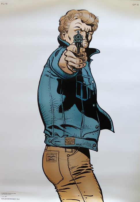 Malik (William Tai) - Shooting Target poster for Police - 1984