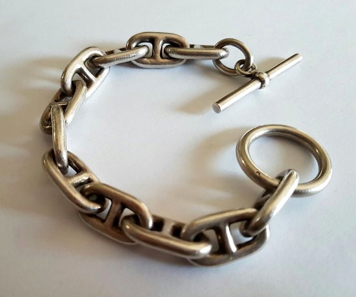 Hermès - "Anchor chain" bracelet in silver, vintage