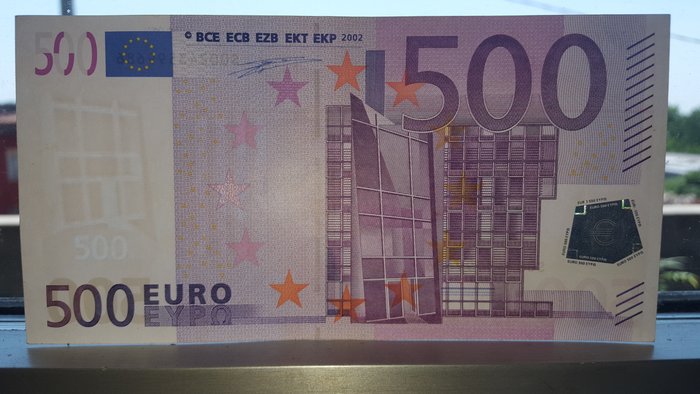 European Union - Italia - 500 euro 2002 - Duisenberg -  j001 - con errore striscia di sicurezza