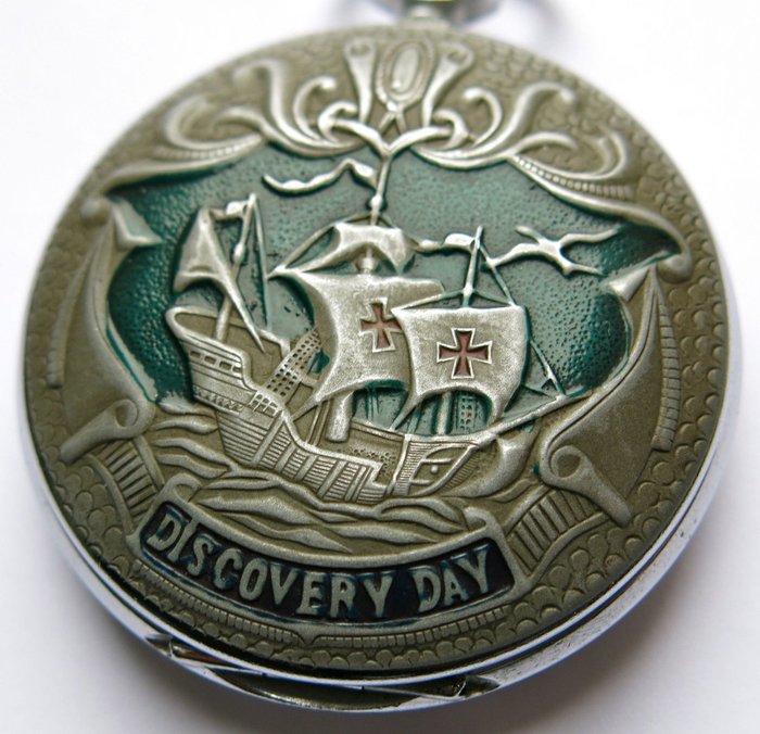 Molnija - Christopher Columbus,  USSR, Soviet pocket watch "Discovery Day".
