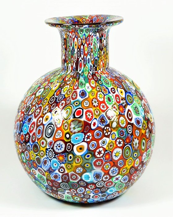 Livio Campanella Campanella Murano Ball Shaped Vase With Murrina