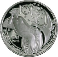 Italy, 2015 – 10 Euro – '70 years of peace in Europe' – In display box – Silver