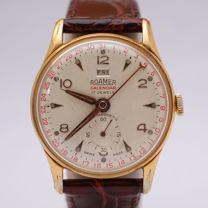 Roamer Calendar Day Date Vintage Watch - Gent's Watch - 1950's