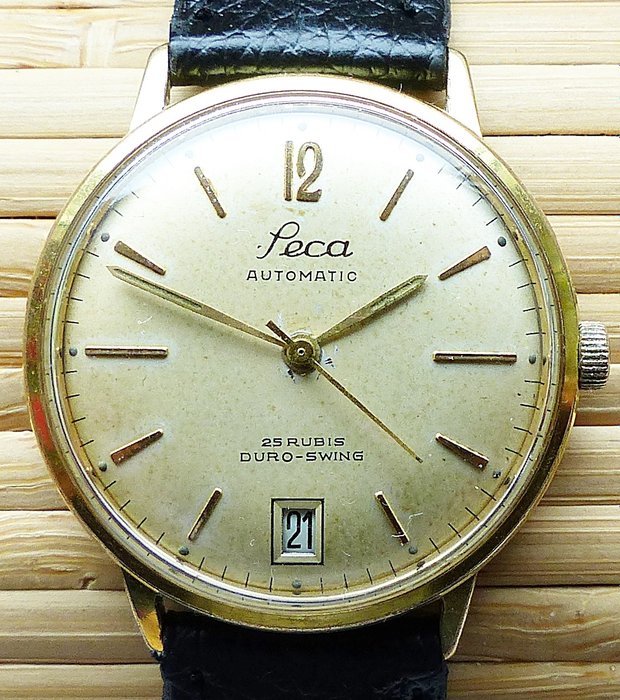 SECA AUTOMATIC Duro-Swing with date men's wristwatch from the 60s -- rare collector's item