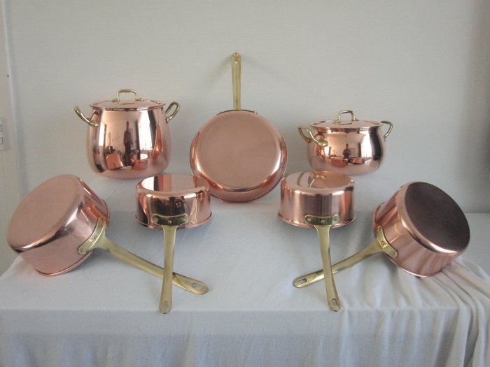 Tagus - Made in Portugal - 9 piece copper cookware set