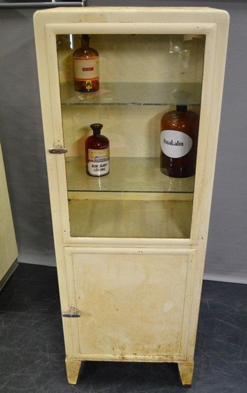 Stoss Large Original Industrial Apothecary Cabinet Made Of
