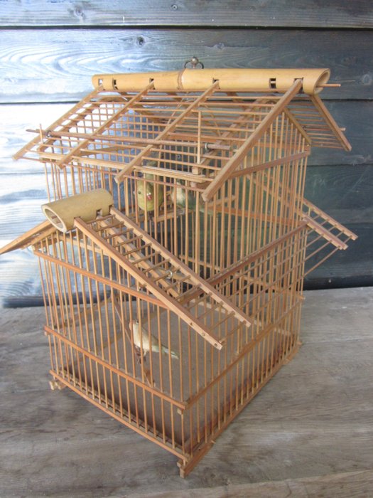 Decorative bamboo bird cage