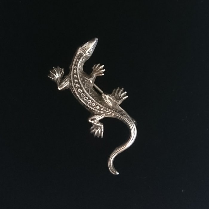 Silver Salamander Art Deco brooch - Catawiki