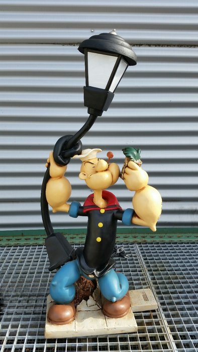 Popeye with lamp sculpture