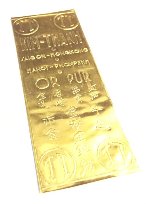 Rare Original Gold Bar/Leaf Vietnam KIM-THANH 