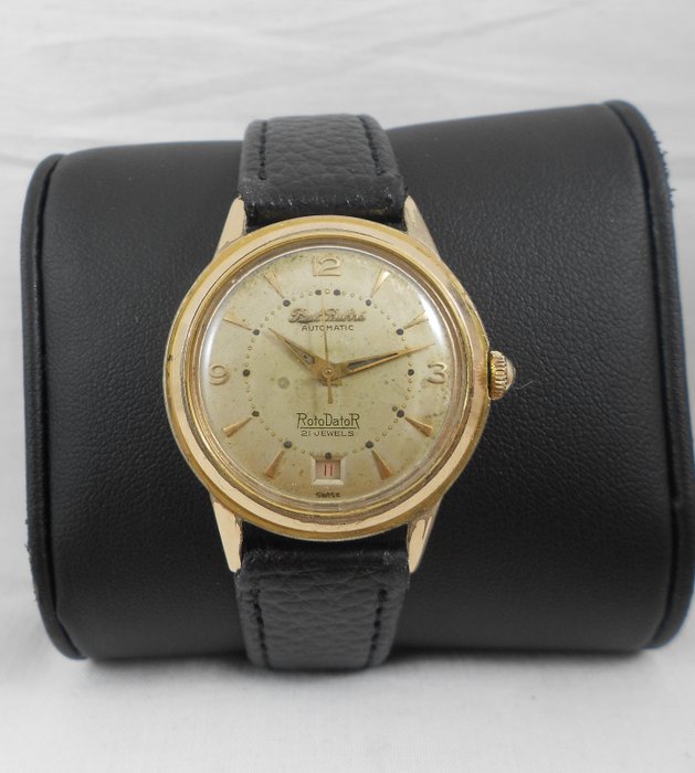 Paul Buhre  RotoDatoR Date ,21 J ,  Swiss  Men´s wristwatch, 33 mm, Cal Felsa 692, Case no. 161774, Circa 1955.