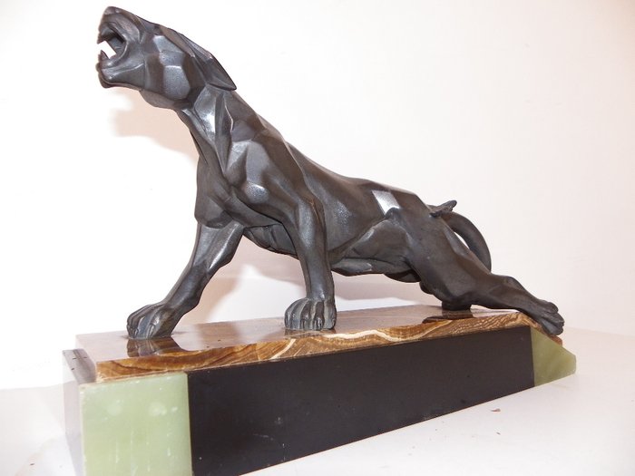 A.  Notari - Cubist Sculpture 'Injured Panther'