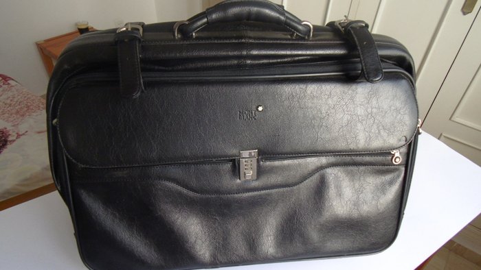 Montblanc case - Vintage leather trolley.