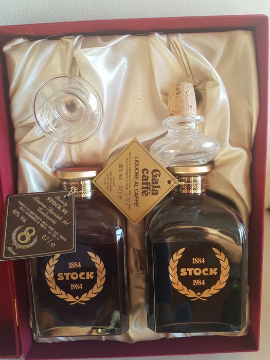 2 Bottles of Brandy Stock 84 40%Vol. 0,7L in Special Edition Package 100th Anniversary 1884-1984