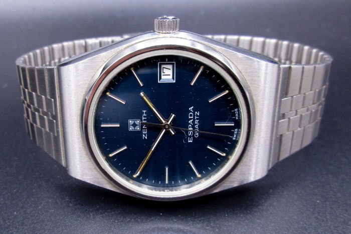Zenith Espada Deep Blue Color Dial / Extra Rare Original Zenith Bracelet. - Men's Timepiece