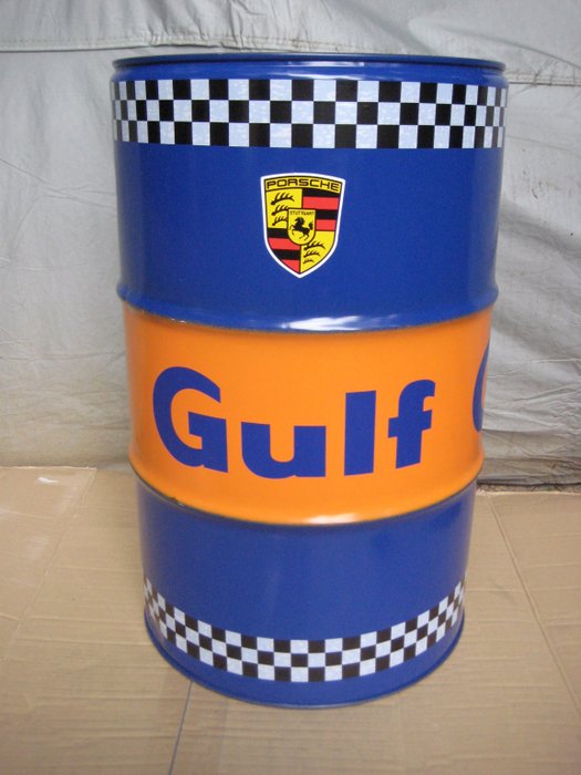 GULF OIL BARREL - well-kept 60 litre oil barrel (empty) from  GULF.