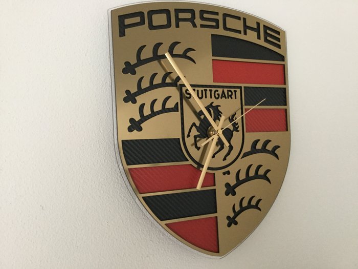 Porsche logo wall clock - circa 38x30 cm - 21tst century