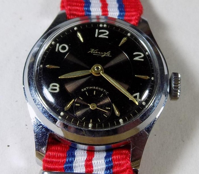 Kienzle Germany - Cal: 51/0e - Black Military - 1950's - Men's Wristwatch