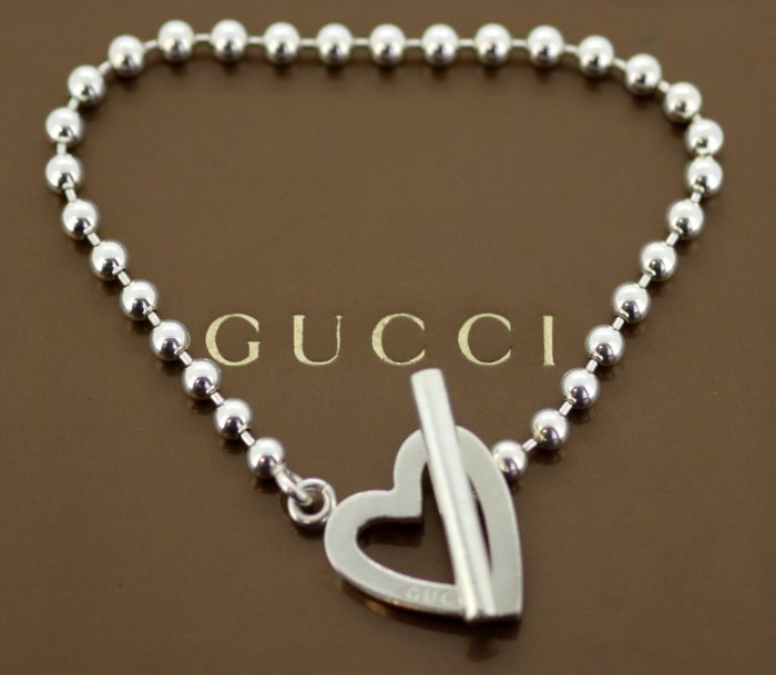 Gucci - Sterling silver ladies bracelet "Toggle Heart" Italy c.1990 - Length : 19.5 cm *** no reserve price ***