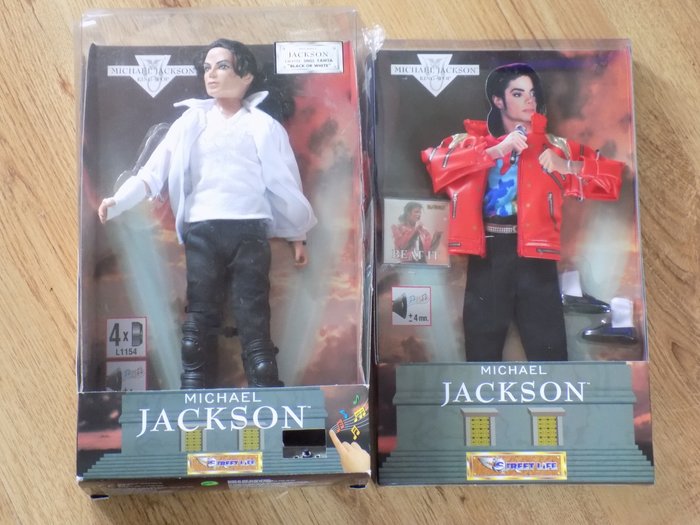 como Nuevo! 1995 vida en la calle Michael Jackson Negro O Blanco Poseable Figura Muñeco En Caja 