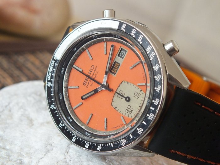 Seiko (6139-6040) Orange Chronograph -  Men's Automatic Watch - Vintage 1977