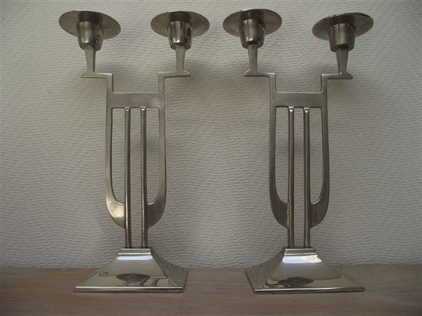 Art Deco style candlesticks, second half of 20th century