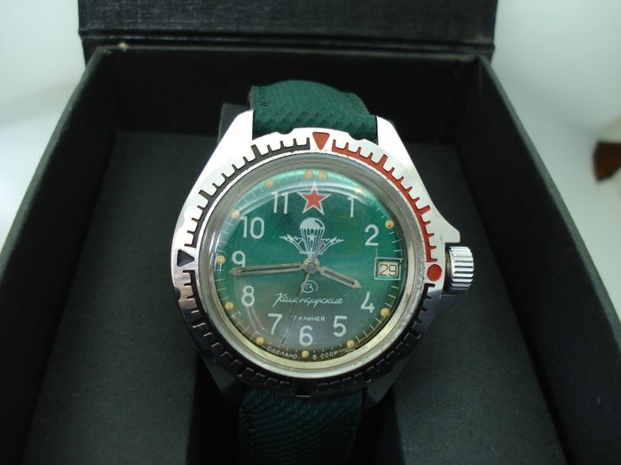 Vostok Komandirskie CCCP men's wristwatch from the late 1980s.
