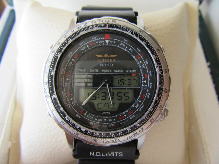 Citizen Wingam WINGMAN GMT master Analogue-Digital chronograph, Navihawk Promaster JL6 C080 90's – Men's – 1980-1989