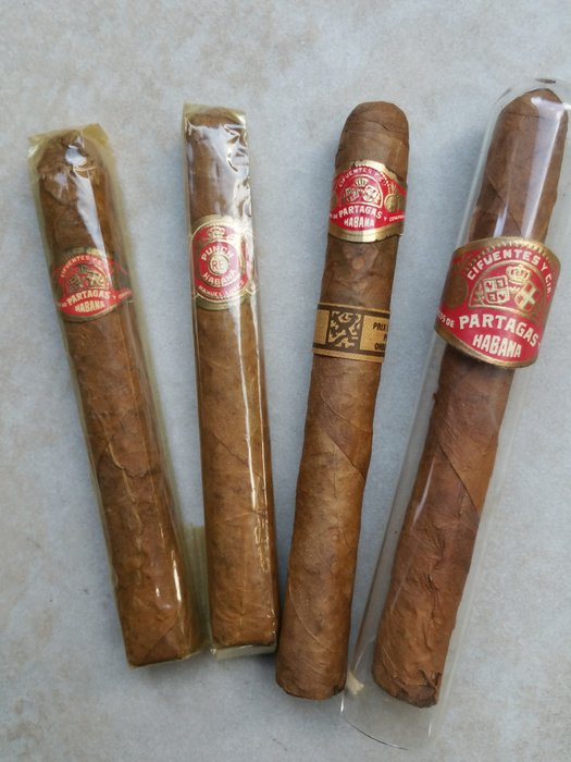 4 Havana cigars, Habana Cuba 3 Partagas Cigars + 1 Punch Cigar. Sigaren 