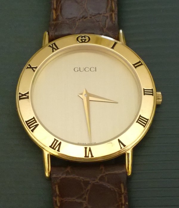 Gucci 3000.2.M – Very elegant and rare men's watch, gold-plated to 10