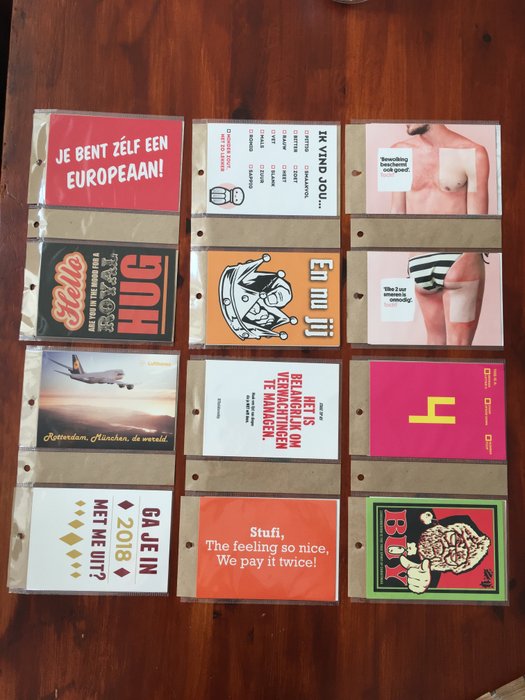 Boomerang postcards 90s to the present day The Netherlands 1960 to the present day Italy Advertising cards