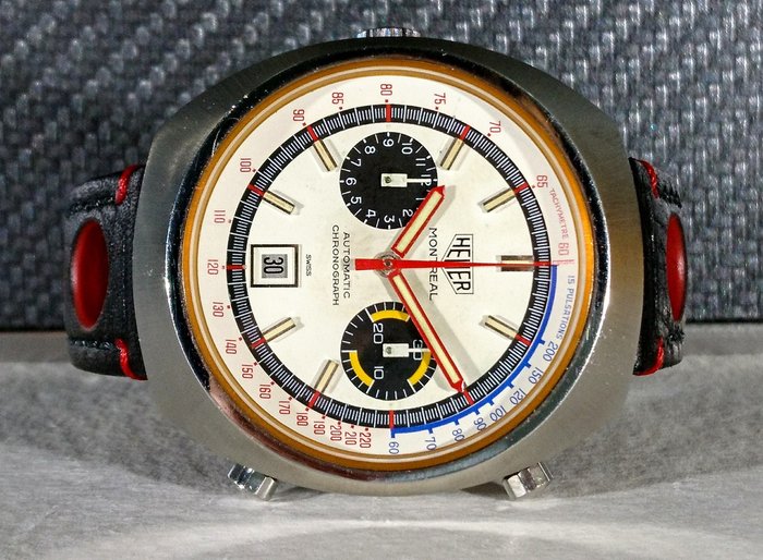 Heuer Montreal Ultra rare White dial Ref. 110.503W - Mens watch - 1970