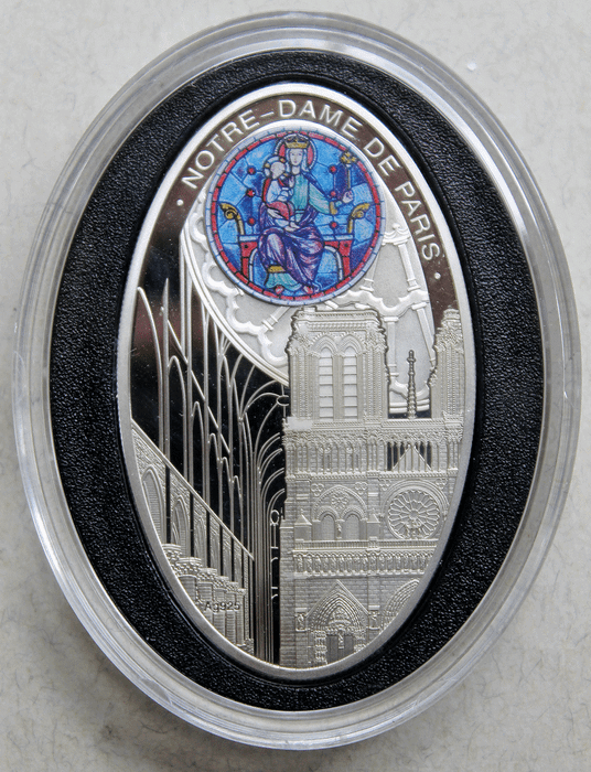 Notre Dame de Paris 28.28g Silver Proof Coin Niue 2010 $ 1 Gothic Cathedrals 