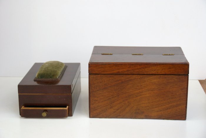 Mahogany Liquor Cabinet Liquor Box And A Sewing Kit Box Catawiki