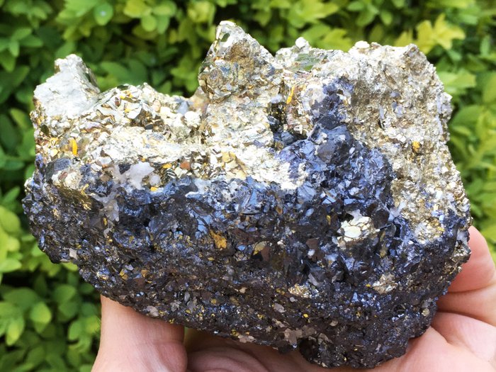 Nice mineral combination of Chalcopyrite, Sphalerite, Quartz from the Trepča Stan Terg Mine - 10,5 x 8 x 5 cm - 852 gm
