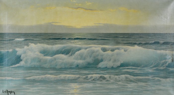 Édouard Mandon. (1885-1977)  A seascape at dusk.
