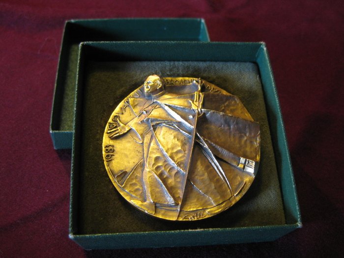 GRILLI Angelo, Very rare medal John Paul II  - Bronze - Italy - 1983 - 405 gr.